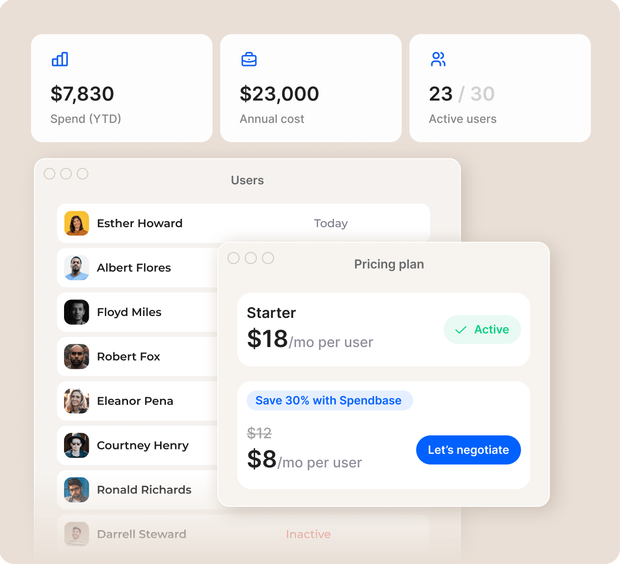 Spendbase interface