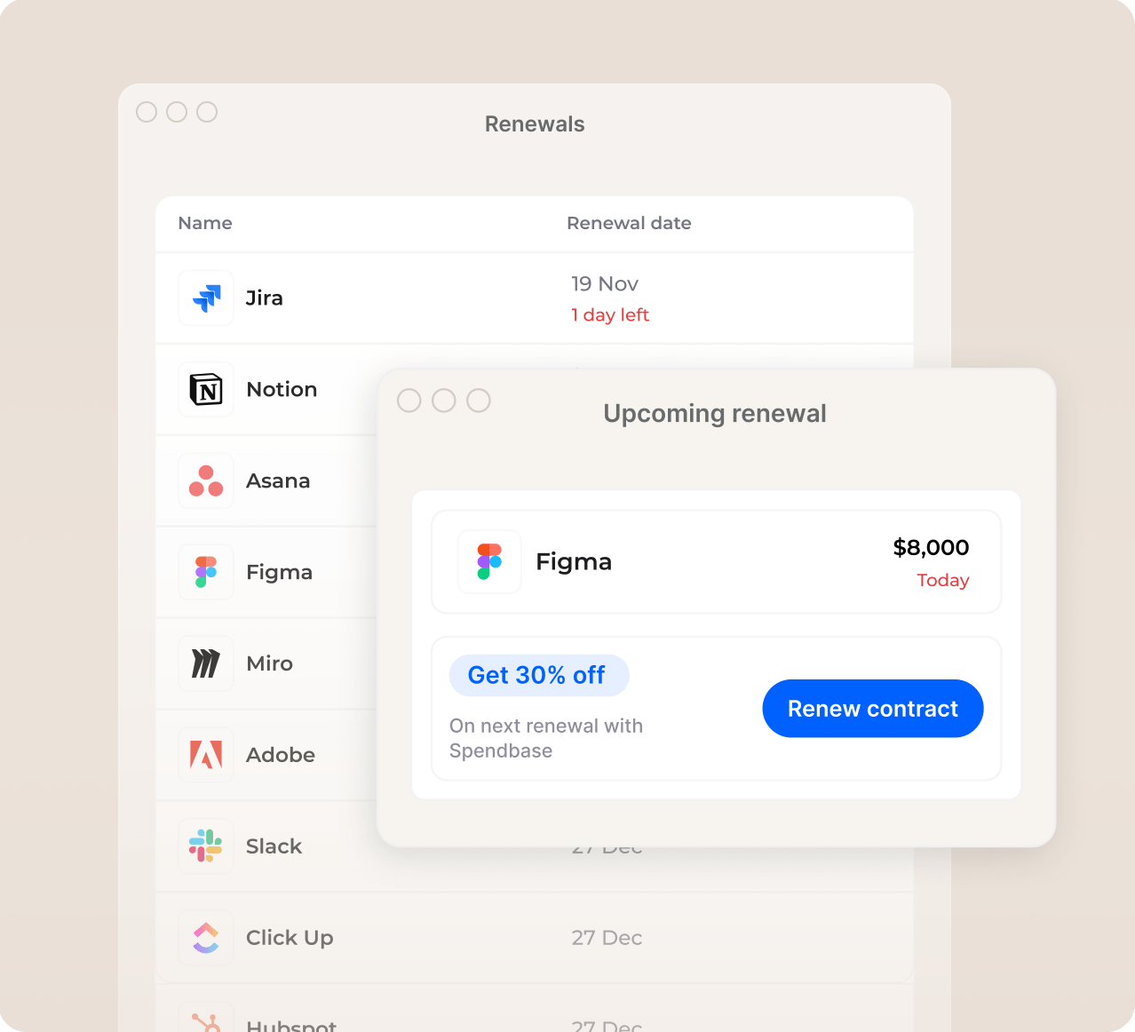 Spendbase interface